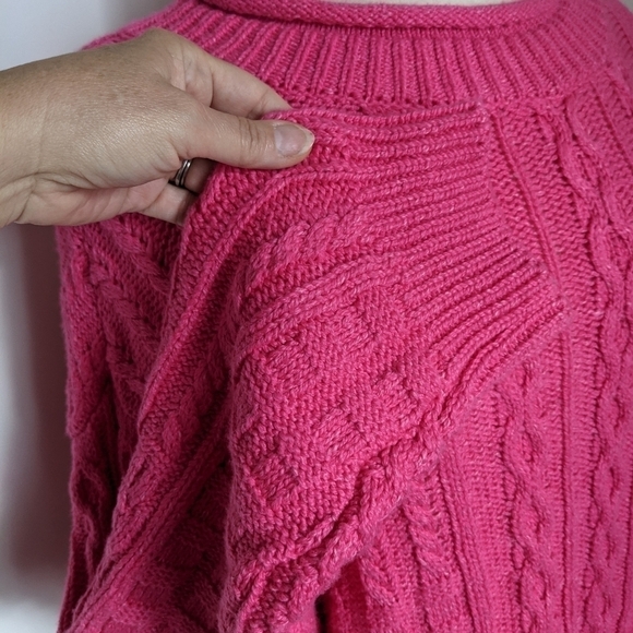 RILEY & Rae Bright Pink Cable Knit Tunic Sweater XXL Barbiecore Spring  Plus - Picture 4 of 11